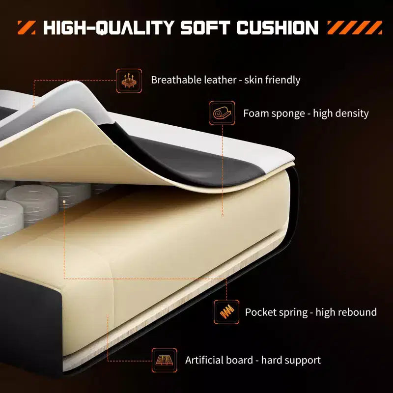 Sedia da gioco ergonomica Okak con poggiapiedi e supporto lombare, sedia da computer con poggiatesta e braccioli, sedia con ruote per studio e ufficio
