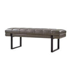 Panca Anahli Modern con Design a Canali Trapuntati in Pelle VeganaArtful Living Design