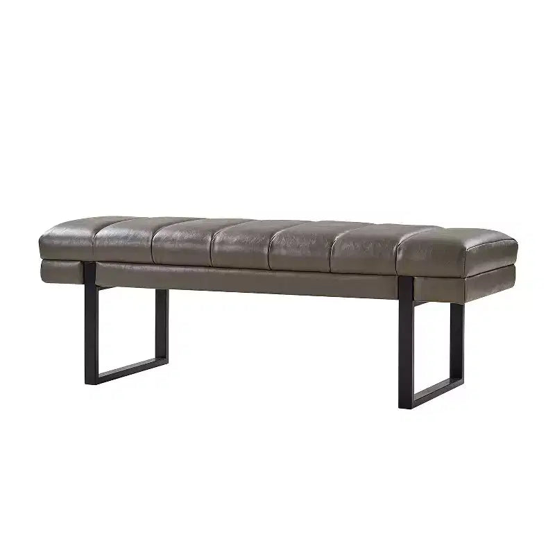 Panca Anahli Modern con Design a Canali Trapuntati in Pelle VeganaArtful Living Design