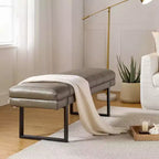 Panca Anahli Modern con Design a Canali Trapuntati in Pelle VeganaArtful Living Design