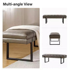 Panca Anahli Modern con Design a Canali Trapuntati in Pelle VeganaArtful Living Design