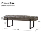 Panca Anahli Modern con Design a Canali Trapuntati in Pelle VeganaArtful Living Design