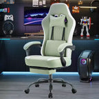 Sedia da ufficio ergonomica Okak con braccioli imbottiti, sedia da gaming con poggiapiedi e supporto lombare, sedia girevole con ruote per casa e ufficio