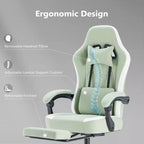 Sedia da ufficio ergonomica Okak con braccioli imbottiti, sedia da gaming con poggiapiedi e supporto lombare, sedia girevole con ruote per casa e ufficio