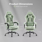 Sedia da ufficio ergonomica Okak con braccioli imbottiti, sedia da gaming con poggiapiedi e supporto lombare, sedia girevole con ruote per casa e ufficio
