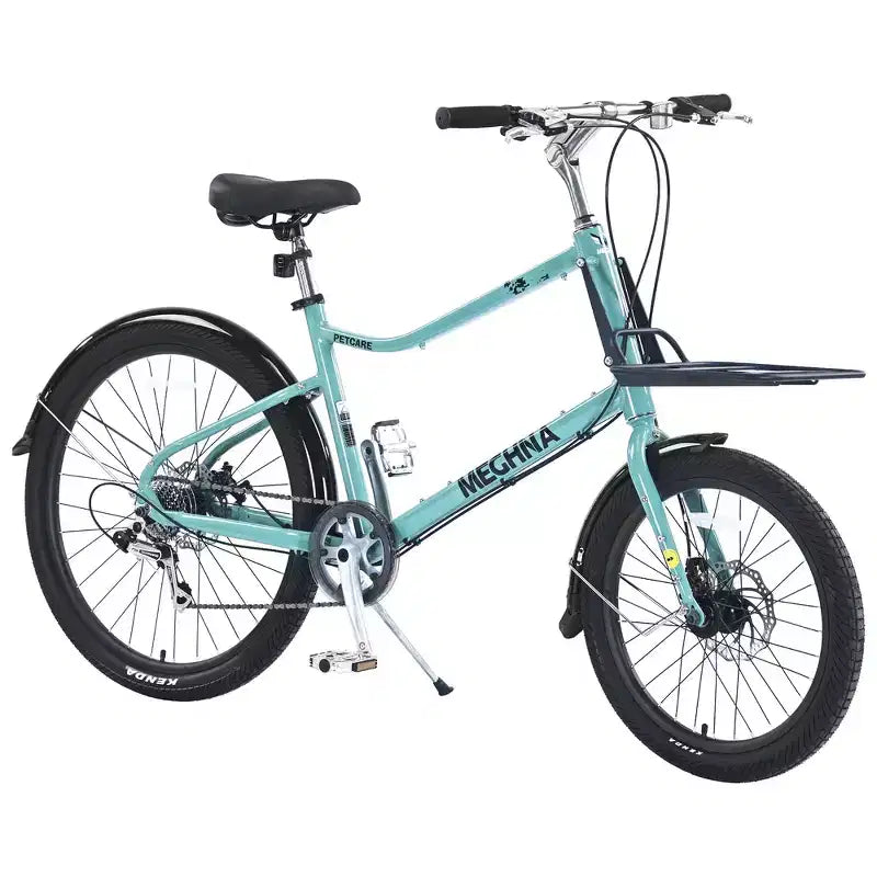 Bicicletta cargo Whisen 26 con 7 velocità, telaio in lega di alluminio, freni a doppio disco per donne e uomini