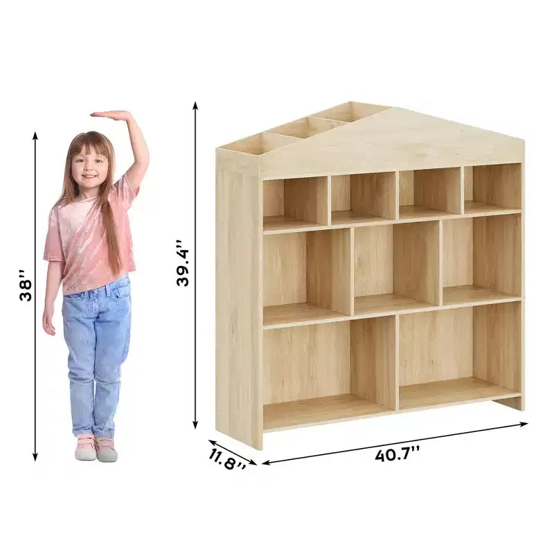 Mobiletto a 9 Ripiani, Armadio per Bambini, Scaffale Antiribaltamento Sicuro di Colore Bianco per Cameretta, Sala Giochi