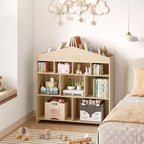 Mobiletto a 9 Ripiani, Armadio per Bambini, Scaffale Antiribaltamento Sicuro di Colore Bianco per Cameretta, Sala Giochi