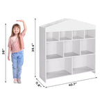 Mobiletto a 9 Ripiani, Armadio per Bambini, Scaffale Antiribaltamento Sicuro di Colore Bianco per Cameretta, Sala Giochi