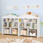 Mobiletto a 9 Ripiani, Armadio per Bambini, Scaffale Antiribaltamento Sicuro di Colore Bianco per Cameretta, Sala Giochi