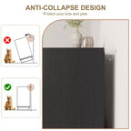 Comò a 6 cassetti in rattan, cassettiera nera larga 47 pollici a 6 cassetti con maniglie in metallo e robusta base in legno per camera da letto, soggiorno, cameretta, armadio