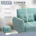 Celebalcony Piccolo Divano a Due Posti Moderno, Divanetto a 2 Posti Imbottito per Piccoli Spazi, Salotto, Monolocale, Appartamento con 2 Cuscini