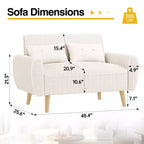Celebalcony Piccolo Divano a Due Posti Moderno, Divanetto a 2 Posti Imbottito per Piccoli Spazi, Salotto, Monolocale, Appartamento con 2 Cuscini