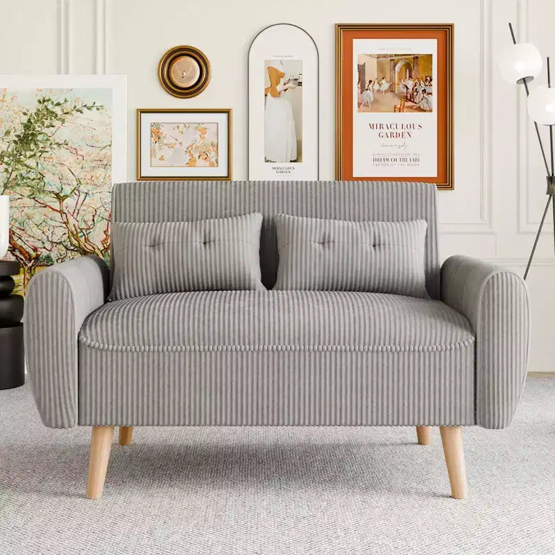 Celebalcony Small Modern Loveseat Couch Sofa, Upholstered 2-Seat Sofa Love Seats for Small Space,Living Room,Studio,Apartment with 2 Pillows