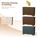 VINGLI 55 W Solid Wood Dresser 8 Drawer, Unfinished Chest for Color DIY