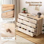 VINGLI 55 W Solid Wood Dresser 8 Drawer, Unfinished Chest for Color DIY
