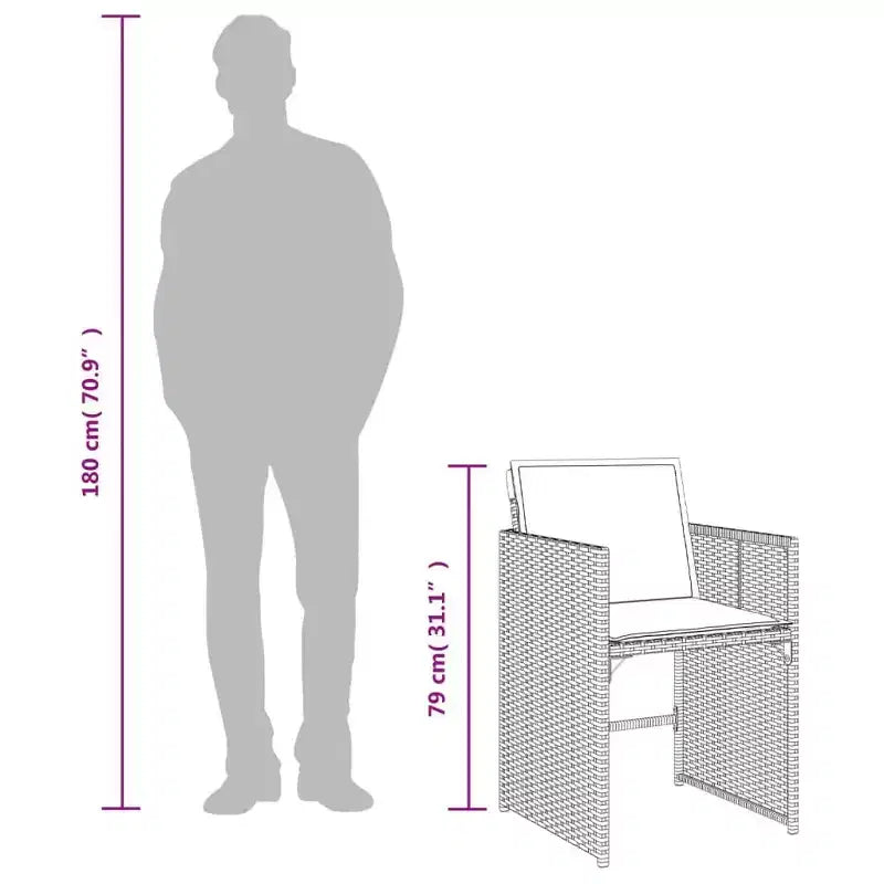 vidaXL Sedie da giardino con cuscini Mobili da esterno 4 pz Rattan sintetico beige