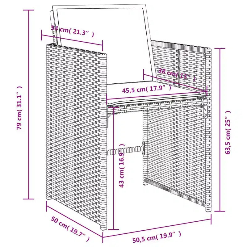 vidaXL Sedie da giardino con cuscini Mobili da esterno 4 pz Rattan sintetico beige