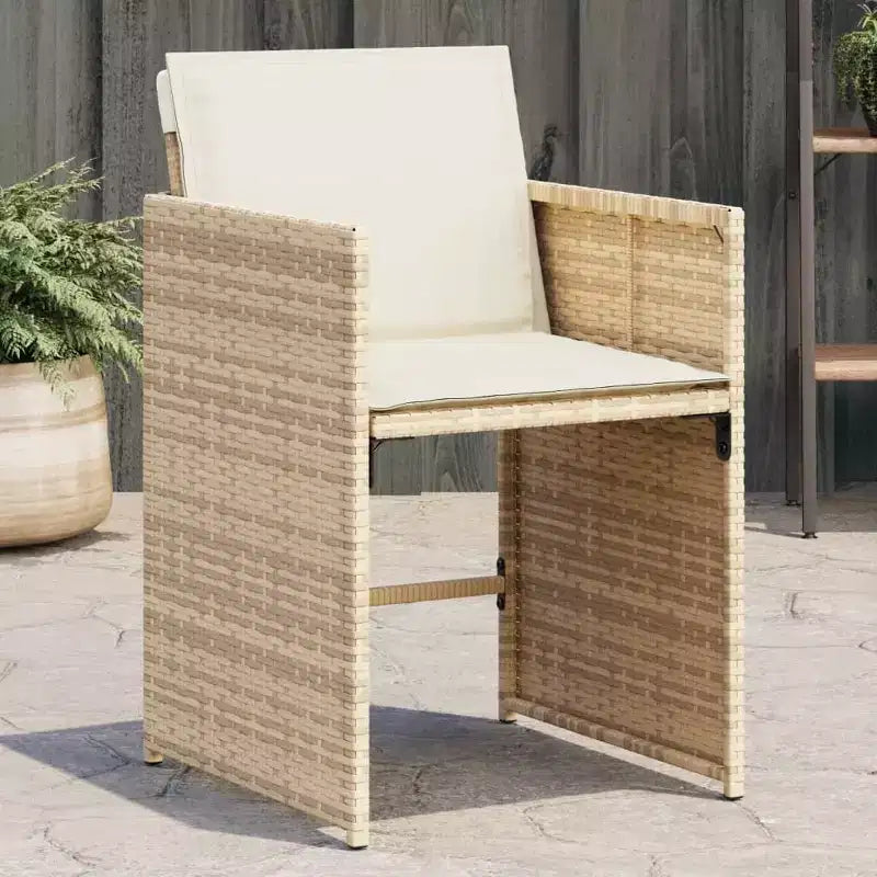 vidaXL Sedie da giardino con cuscini Mobili da esterno 4 pz Rattan sintetico beige