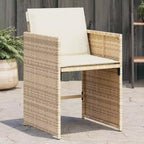 vidaXL Sedie da giardino con cuscini Mobili da esterno 4 pz Rattan sintetico beige