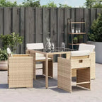 vidaXL Sedie da giardino con cuscini Mobili da esterno 4 pz Rattan sintetico beige