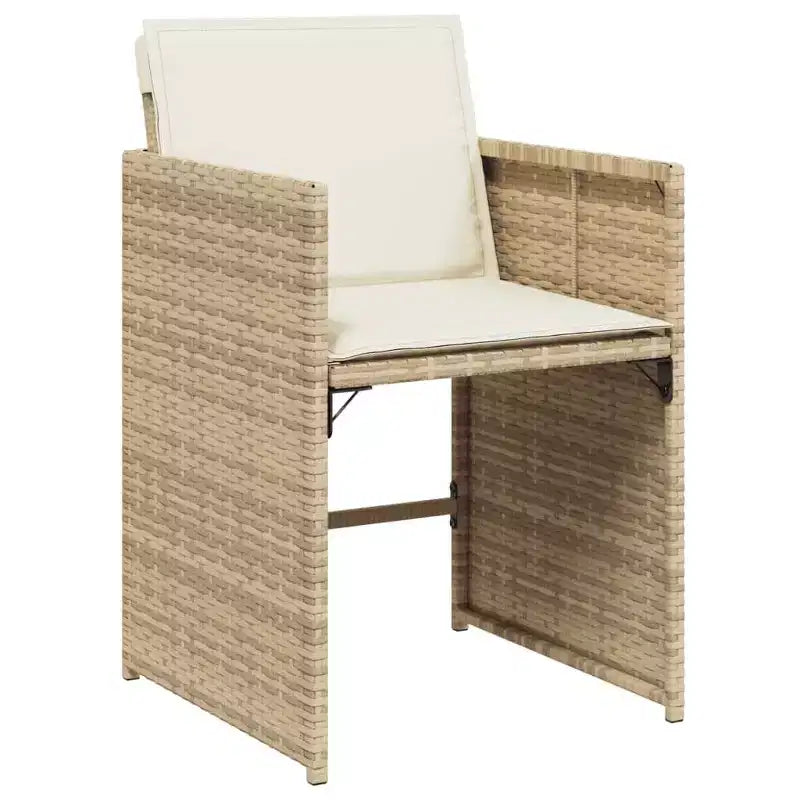 vidaXL Sedie da giardino con cuscini Mobili da esterno 4 pz Rattan sintetico beige