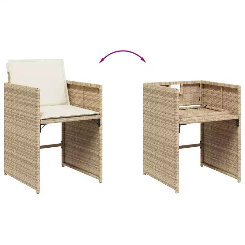 vidaXL Sedie da giardino con cuscini Mobili da esterno 4 pz Rattan sintetico beige