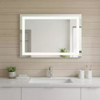 HomeRoots 24 Clear Lighted Frameless Bathroom Vanity Mirror