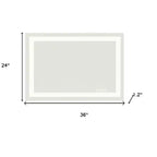 HomeRoots 24 Clear Lighted Frameless Bathroom Vanity Mirror