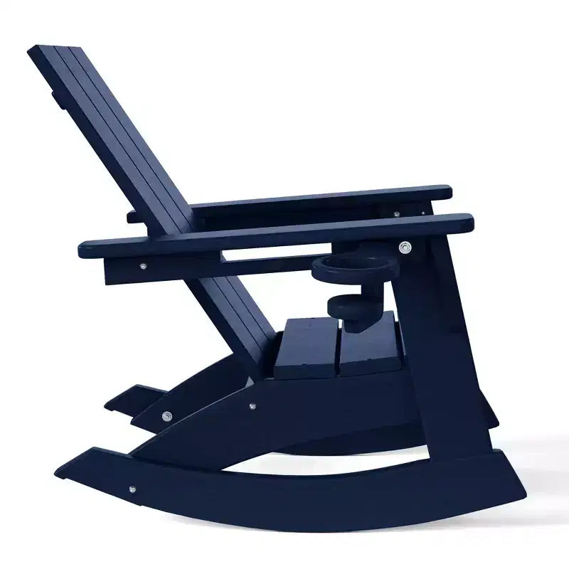 WestinTrends Ashore Set da 3 Pezzi di Sedia a Dondolo Moderna per Bambini con Portabicchieri e Tavolino Laterale Quadrato