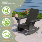 WestinTrends Ashore Set da 3 Pezzi di Sedia a Dondolo Moderna per Bambini con Portabicchieri e Tavolino Laterale Quadrato