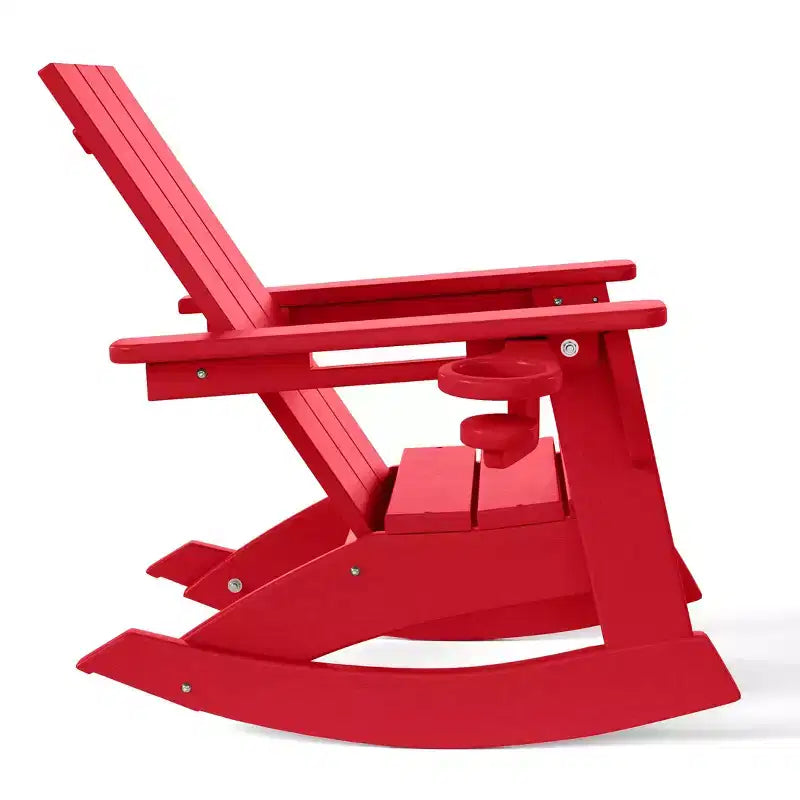 WestinTrends Ashore Set da 3 Pezzi di Sedia a Dondolo Moderna per Bambini con Portabicchieri e Tavolino Laterale Quadrato