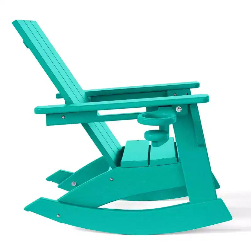 WestinTrends Ashore Set da 3 Pezzi di Sedia a Dondolo Moderna per Bambini con Portabicchieri e Tavolino Laterale Quadrato