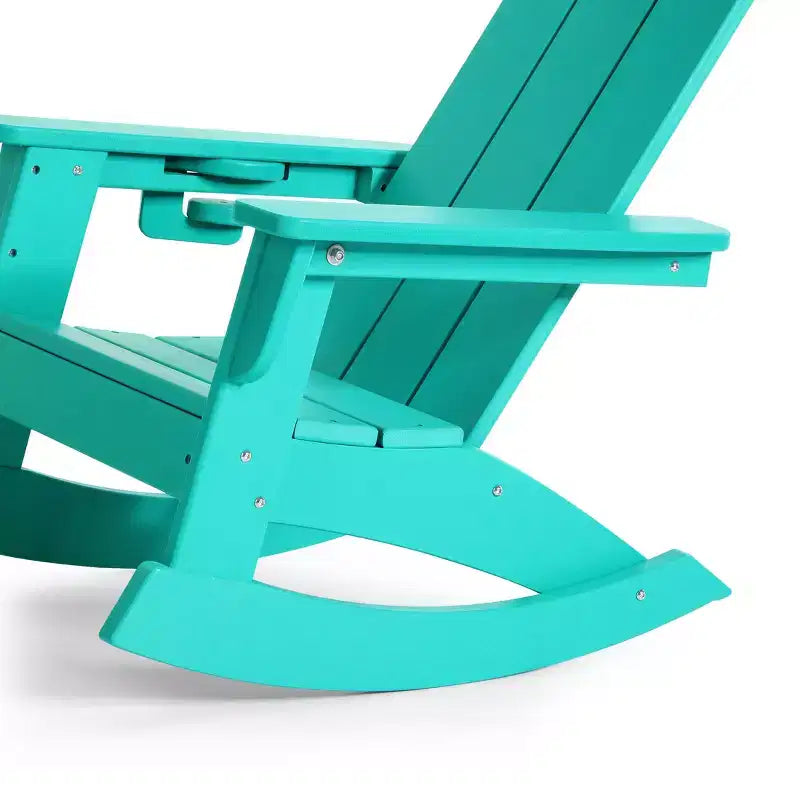 WestinTrends Ashore Set da 3 Pezzi di Sedia a Dondolo Moderna per Bambini con Portabicchieri e Tavolino Laterale Quadrato