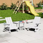 WestinTrends Ashore Set da 3 Pezzi di Sedia a Dondolo Moderna per Bambini con Portabicchieri e Tavolino Laterale Quadrato