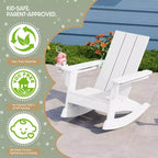 WestinTrends Ashore Set da 3 Pezzi di Sedia a Dondolo Moderna per Bambini con Portabicchieri e Tavolino Laterale Quadrato