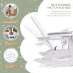 WestinTrends Ashore Set da 3 Pezzi di Sedia a Dondolo Moderna per Bambini con Portabicchieri e Tavolino Laterale Quadrato