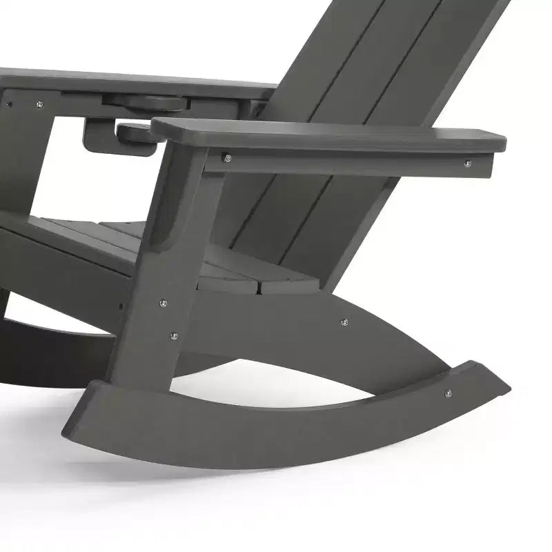 WestinTrends Ashore Set da 3 Pezzi di Sedia a Dondolo Moderna per Bambini con Portabicchieri e Tavolino Laterale Quadrato