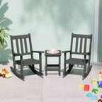 WestinTrends 3-Piece Kids Outdoor Rocking Chairs Set With Kids Square Side Table