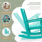 WestinTrends 3-Piece Kids Outdoor Rocking Chairs Set With Kids Square Side Table