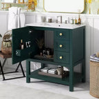 Mobile bagno con lavabo, 1 anta, 2 cassetti, vano a giorno inferiore (esclusi rubinetti e tubi di scarico)