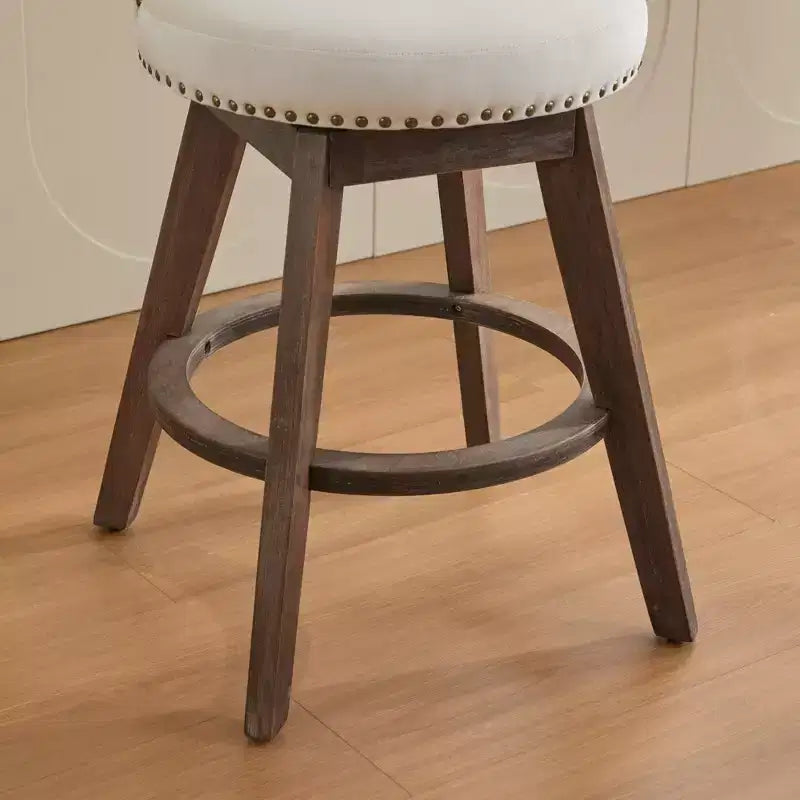 Homy Casa Set di 2 Sgabelli da Bar Girevoli Altezza Contatore con Schienale Trapuntato e Bordatura Borchiata, Sedili Imbottiti, Altezza Seduta 64 cm