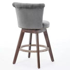 Homy Casa Set di 2 Sgabelli da Bar Girevoli Altezza Contatore con Schienale Trapuntato e Bordatura Borchiata, Sedili Imbottiti, Altezza Seduta 64 cm