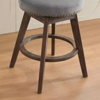 Homy Casa Set di 2 Sgabelli da Bar Girevoli Altezza Contatore con Schienale Trapuntato e Bordatura Borchiata, Sedili Imbottiti, Altezza Seduta 64 cm