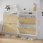 Scarpiera con organizer sottile a 2 cassetti, scarpiera autoportante, scarpiera nascosta regolabile per ingresso, design moderno per corridoio, camera da letto, armadio