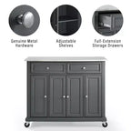 HomeStock 36 in.H Metal Kitchen Carts with 3 Doors and 3 Shelves