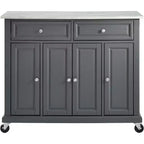 HomeStock 36 in.H Metal Kitchen Carts with 3 Doors and 3 Shelves