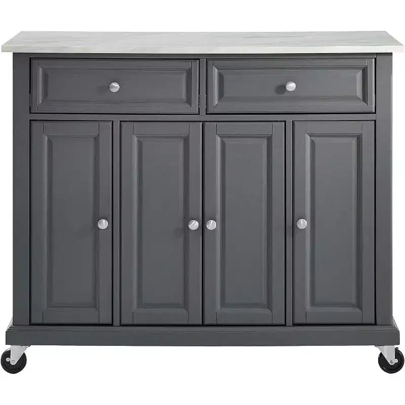 HomeStock 36 in.H Metal Kitchen Carts with 3 Doors and 3 Shelves