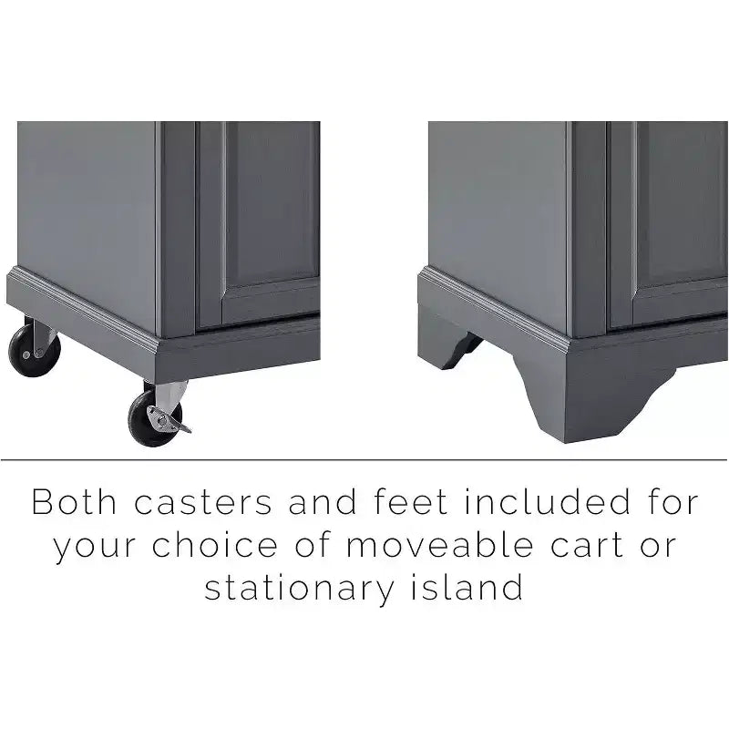 HomeStock 36 in.H Metal Kitchen Carts with 3 Doors and 3 Shelves