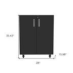 HomeRoots 35 Mobiletto portatutto nero in legno con due ante